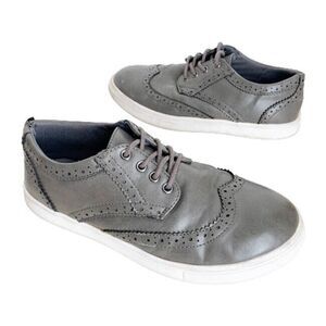 Steve Madden Gray Vegan Leather Sneakers Womens Size 6 Lace Up Shoes Blokecore